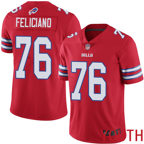 Youth Buffalo Bills #76 Jon Feliciano Limited Red Rush Vapor Untouchable NFL Jersey->youth nfl jersey->Youth Jersey